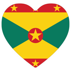 Grenada flag heart shape. Flag of Grenada heart shape - obrazy, fototapety, plakaty