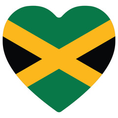  Jamaica flag heart shape. Flag of Jamaica heart shape