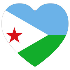 Djibouti flag heart shape. Flag of Djibouti rounded shape