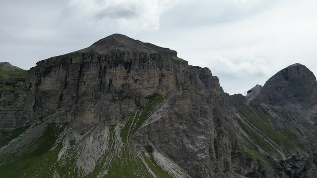 Aerial view of Dolomites Alps near Alta Badia, Trentino-Alto-Adige region, Italy. Summer season.