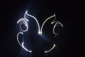 Light drawing on Black Background neon