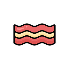 Simple Bacon lineal color icon. The icon can be used for websites, print templates, presentation templates, illustrations, etc