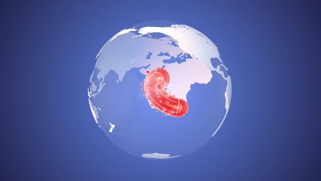 Concept of the planet and virus