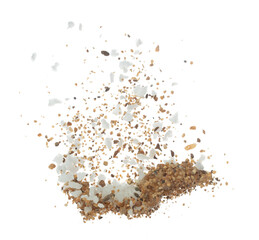 Salt mix sand flying explosion, great big white salts flower explode abstract cloud fly. Sand salt...
