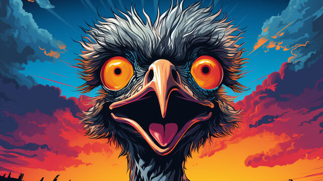 head of the ostrich bird