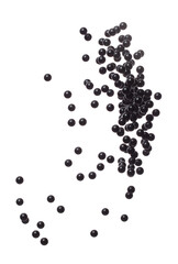 Steel Metal Ball fall fly in mid air, Steel Metal Ball floating explosion. Steel Metal Ball bowl pour throw in air. White background isolated freeze motion high speed shutter