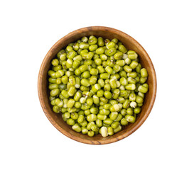 Soaked Mung Beans, Wet Vigna Radiata Seeds Pile, Macro Photo of Green Gram in Water