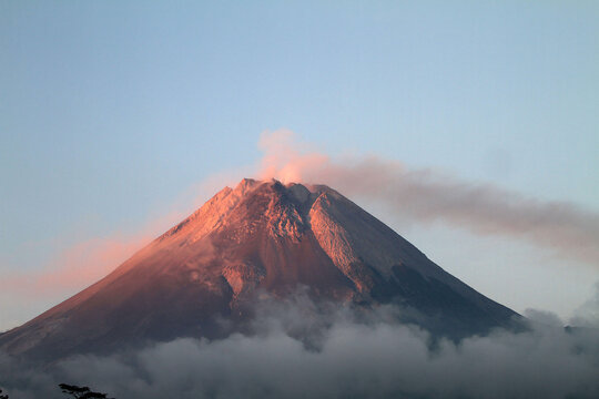 volcano in the clouds