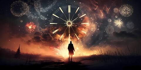 Countdown to new year with new objectives, goals and uncertainty. Passage of time concept. - obrazy, fototapety, plakaty