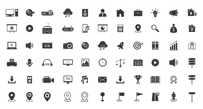 Web icon collection. Basic icons. Icon set.