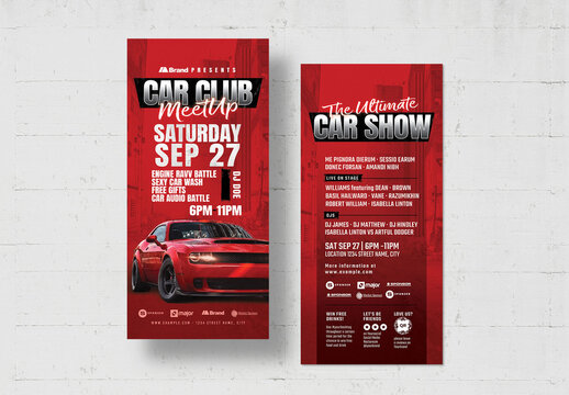 Car Club Meet Up DL Card Flyer Layout