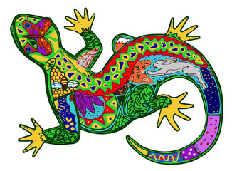 Colorful green lizard for kid-friendly decor