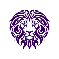Fototapeta premium Lion head in celtic symbol flat vector illustration