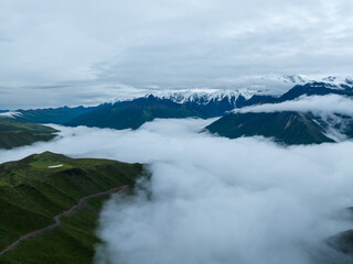 Beautiful sunrise landscape in Sichuan, China