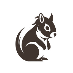 Obraz premium Vector illustration of a simple squirrel mascot logo concept on white background