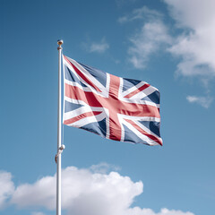 Fototapeta premium British flag against blue sky