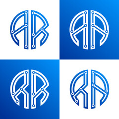 Initial AR RA Letter Logo Creative Typography Vector Template. Digital Abstract Letter Logo Design
