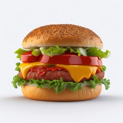 hamburger isolated on white