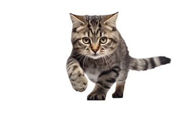 Obraz premium cat is playing / hunting, isolated on white/ transparent background