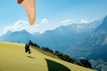paragliding in the mountains