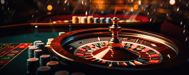 casino roulette wheel detail. gambling poker concept.