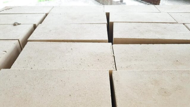 Gas silicate blocks. Building blocks. Building blocks, building material for industrial building.