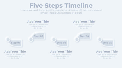 Modern business infographic template with 5 steps or options