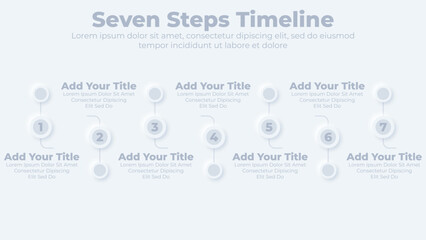 Abstract elements of graph and timeline diagram with seven steps infographic