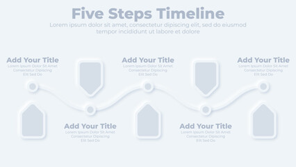 five options timeline infographics template design