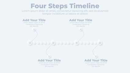 Neumorphic connection timeline steps infographics template design