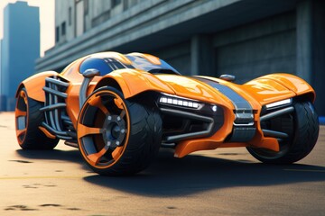 Custom tuned racing car in the style of hot wheels