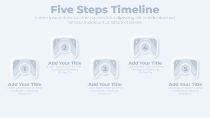 Flat banners for infographic presentation slide with 5 options or steps
