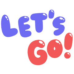 png let's go bubble text doodle element