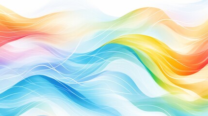 Abstract wavy lines. Beautiful seamless watercolor texture. Endless pattern in bright spring style. Flowing waves abstraction. Modern background for web site business graphics. 