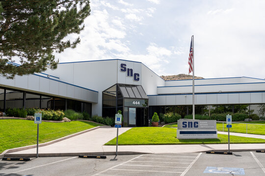 SNC (Sierra Nevada Corporation) company&rsquo;s sign in Englewood, Colorado, USA, May 18, 2023. SNC is an American, privately held aerospace and national security contractor. 