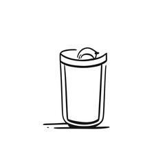 Cocktail Orange Brandy. Vector black and white illustration in line art style. Menu design, covers, postcards, web