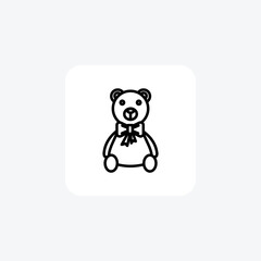 Adorable Christmas Teddy Bears Line Icon