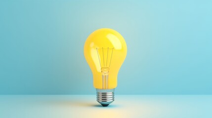 A yellow light bulb on a blue background