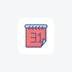 Iconic Holiday Calendar Filled Outline Icon