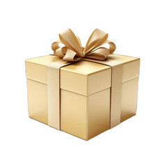 Closed gift box isolated on transparent background. Generative AI