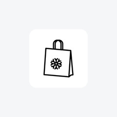 Glamorous Christmas Shopping Bags Line Icon