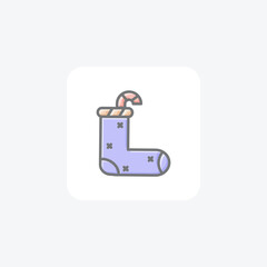 Whimsical Christmas Socks Awesome Lineal Icon
