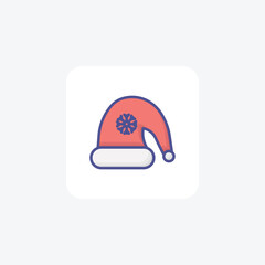 Captivating Christmas Cap Filled Outline Icon