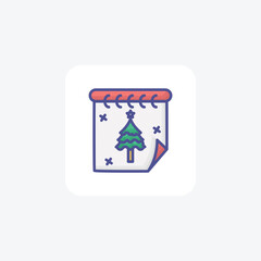 Enchanting Christmas Calendar Filled Outline Icon