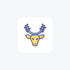Captivating Christmas Deer Filled Outline Icon