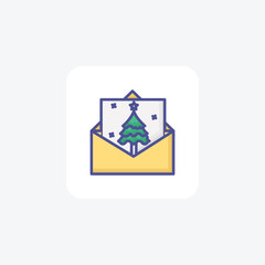 Radiant Christmas Card Filled Outline Icon