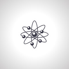 Atom icon. atom structure. atomic nucleus and spinning electrons