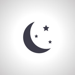 Moon icon. Moon with stars icon. night icon