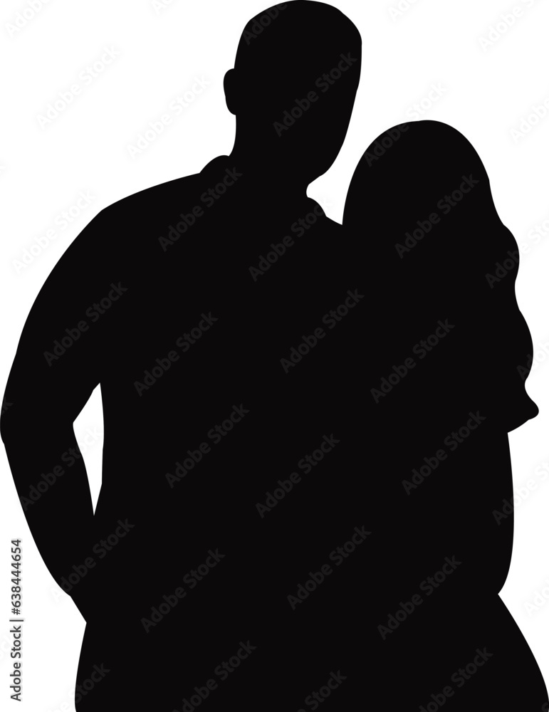 Canvas Prints a couple body silhouette vector