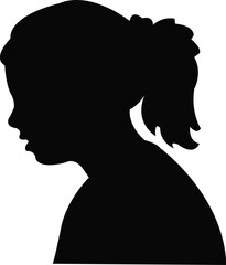 a girl head silhouette vector